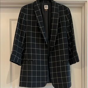 Anne Klein Black Checkered Blazer